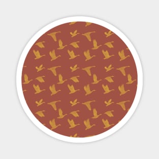 Flying Birds Pattern Yellow Red Magnet